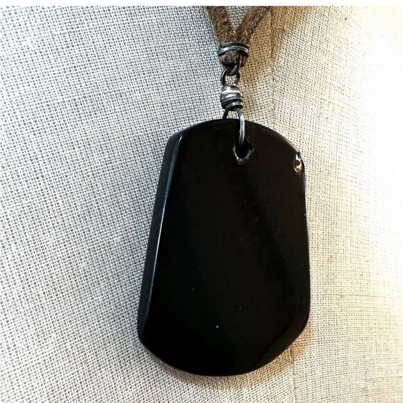 Viv and Ingrid black double strand pendant necklace - Picture 3 of 7